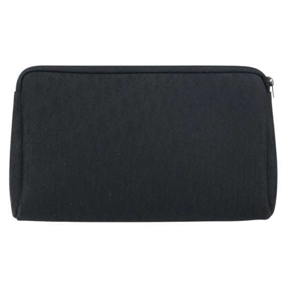 Christian Dior Trotter Canvas Clutch Bag Black Auth 156801