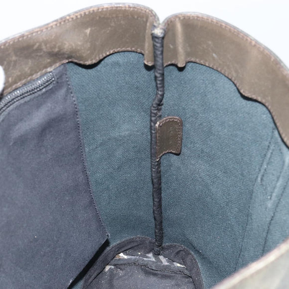 Salvatore Ferragamo Gancini Tote Bag Leather Brown Silver Auth 156802