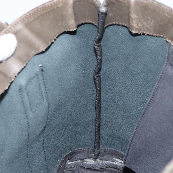 Salvatore Ferragamo Gancini Tote Bag Leather Brown Silver Auth 156802