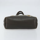 Salvatore Ferragamo Gancini Tote Bag Leather Brown Silver Auth 156802-5