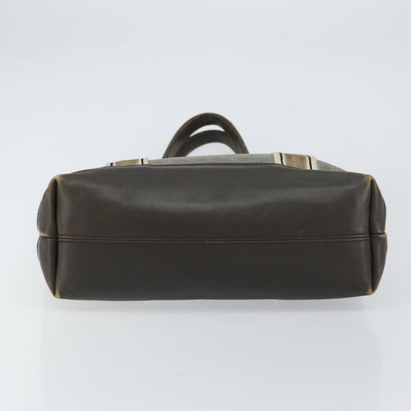 Salvatore Ferragamo Gancini Tote Bag Leather Brown Silver Auth 156802