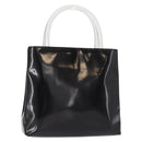 PRADA Hand Bag Enamel Black Auth 156803-1