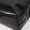 PRADA Hand Bag Enamel Black Auth 156803-16