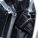 PRADA Hand Bag Enamel Black Auth 156803-18