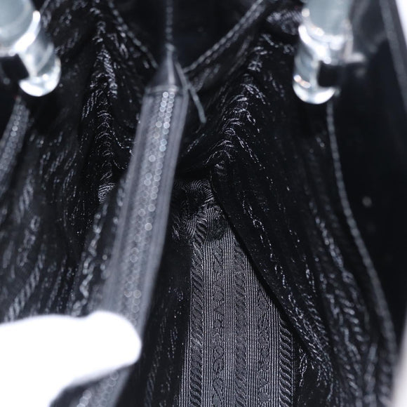 PRADA Hand Bag Enamel Black Auth 156803