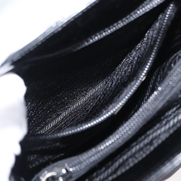 PRADA Hand Bag Enamel Black Auth 156803