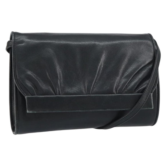 GUCCI Shoulder Bag Leather Black Gold 004 25 0240 Auth 156804