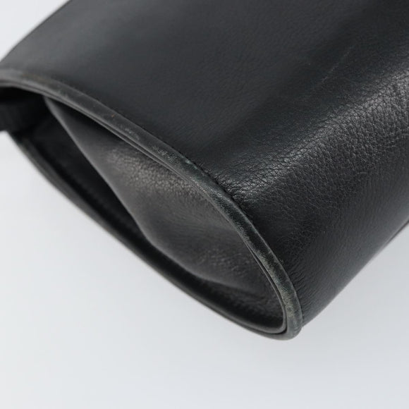 GUCCI Shoulder Bag Leather Black Gold 004 25 0240 Auth 156804