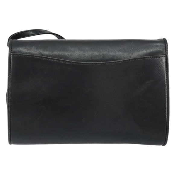 GUCCI Shoulder Bag Leather Black Gold 004 25 0240 Auth 156804
