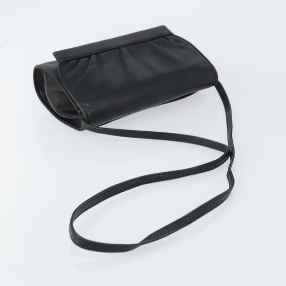 GUCCI Shoulder Bag Leather Black Gold 004 25 0240 Auth 156804