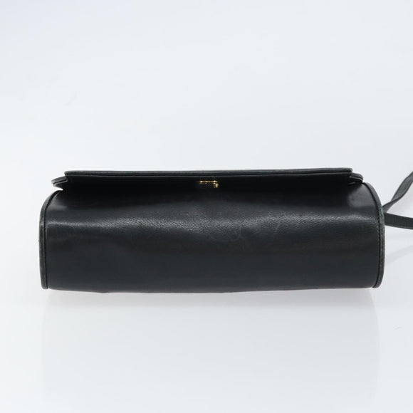 GUCCI Shoulder Bag Leather Black Gold 004 25 0240 Auth 156804