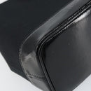 SAINT LAURENT Hand Bag Canvas Leather Black Gold Auth 156805-14