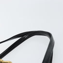 SAINT LAURENT Hand Bag Canvas Leather Black Gold Auth 156805-8