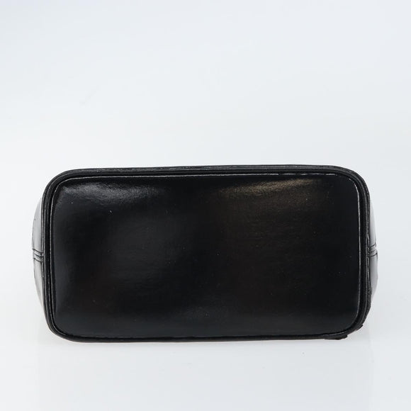 SAINT LAURENT Hand Bag Canvas Leather Black Gold Auth 156805