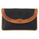 Christian Dior Clutch Bag Leather Black Gold Auth 156807-13