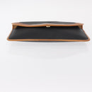 Christian Dior Clutch Bag Leather Black Gold Auth 156807-6