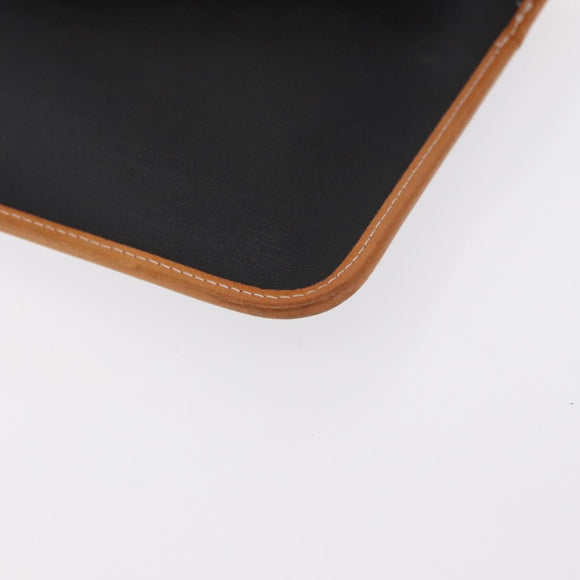 Christian Dior Clutch Bag Leather Black Gold Auth 156807