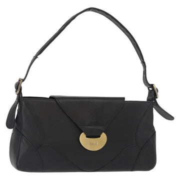 Chloe Hand Bag Leather Black Auth 156808