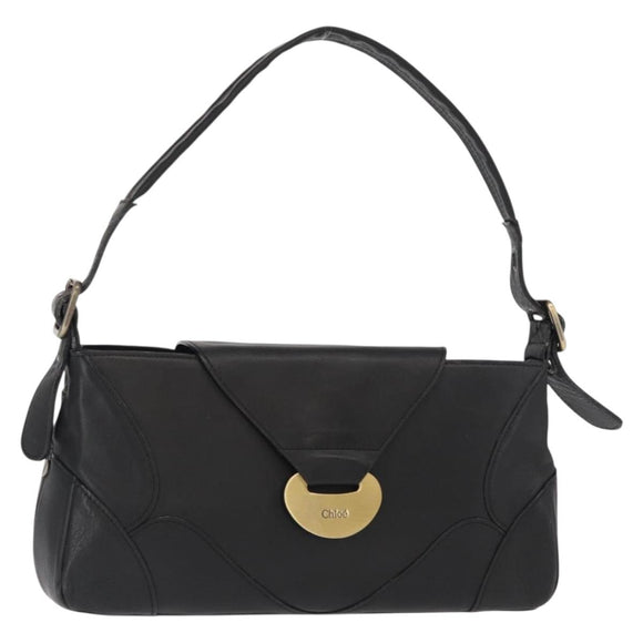 Chloe Hand Bag Leather Black Auth 156808