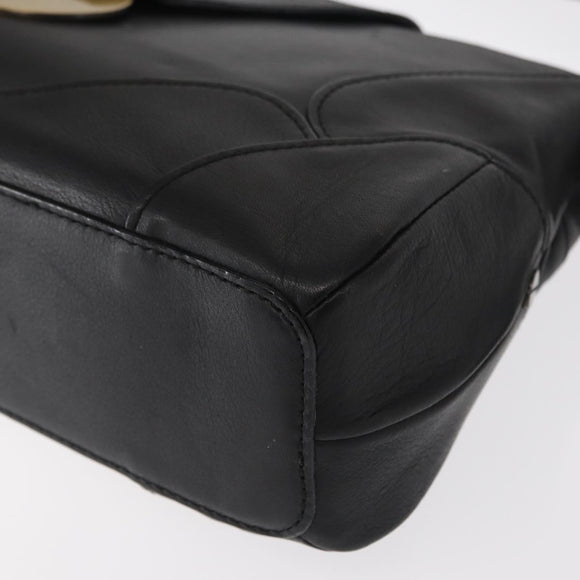 Chloe Hand Bag Leather Black Auth 156808