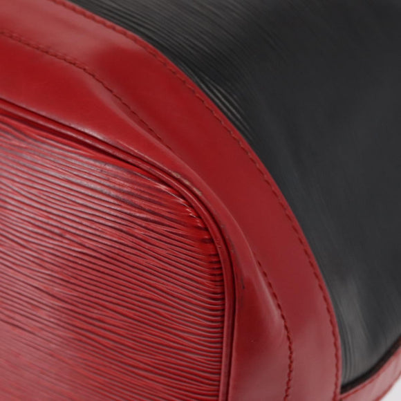 LOUIS VUITTON Epi Noe Shoulder Bag Bicolor Black Red M44017 LV Auth 156812