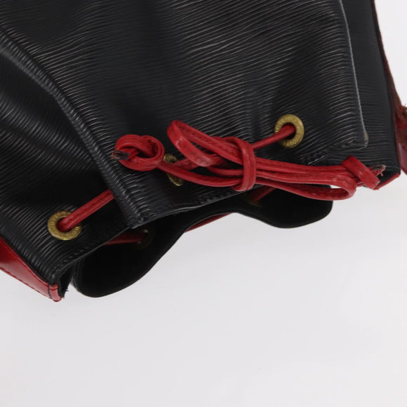 LOUIS VUITTON Epi Noe Shoulder Bag Bicolor Black Red M44017 LV Auth 156812