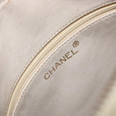 CHANEL Matelasse Shoulder Bag Lamb Skin White Gold CC Auth 156813-16