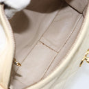 CHANEL Matelasse Shoulder Bag Lamb Skin White Gold CC Auth 156813-17