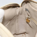 CHANEL Matelasse Shoulder Bag Lamb Skin White Gold CC Auth 156813-19