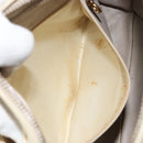 CHANEL Matelasse Shoulder Bag Lamb Skin White Gold CC Auth 156813-21