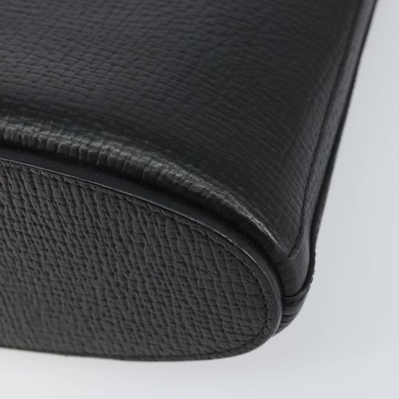 LOEWE Handtasche Leder 2-Wege Schwarz Silber Auth 156814
