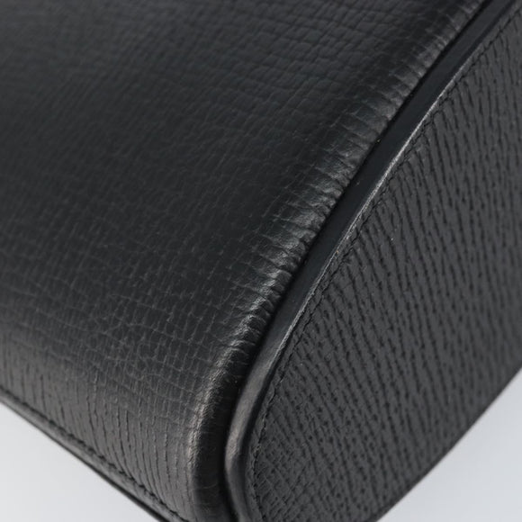 LOEWE Handtasche Leder 2-Wege Schwarz Silber Auth 156814
