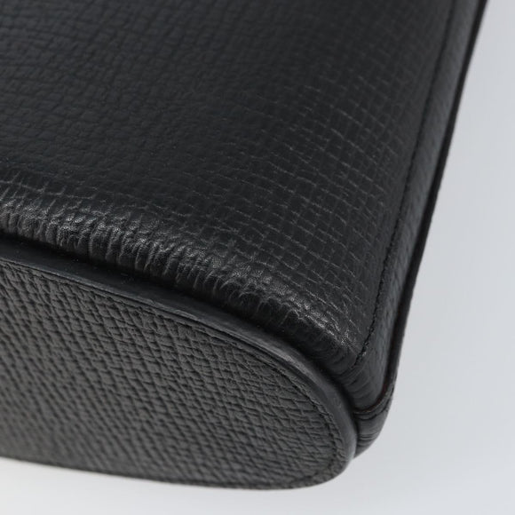 LOEWE Handtasche Leder 2-Wege Schwarz Silber Auth 156814
