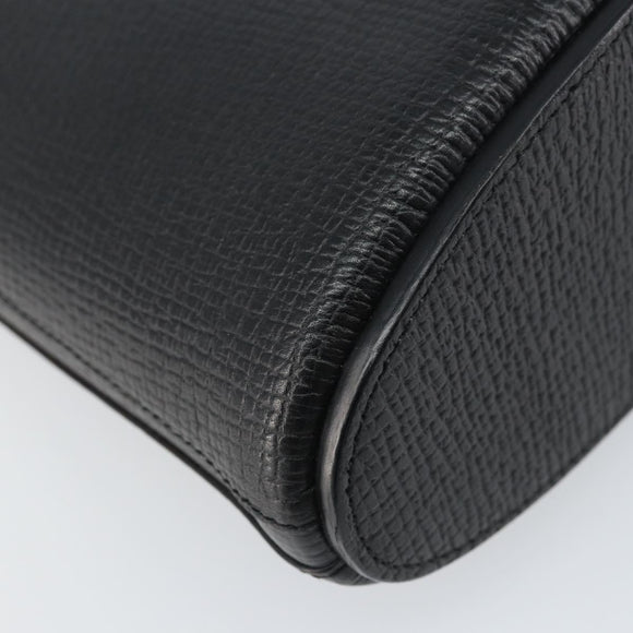 LOEWE Handtasche Leder 2-Wege Schwarz Silber Auth 156814