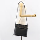 LOEWE Handtasche Leder 2-Wege Schwarz Silber Auth 156814-21