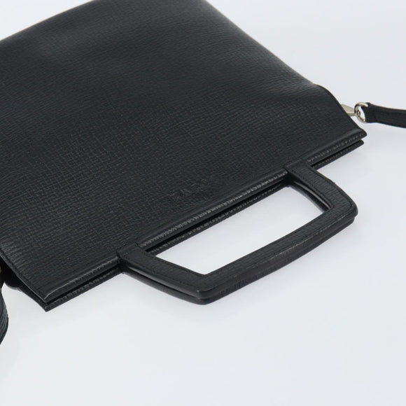 LOEWE Hand Bag Leather 2way Black Silver Auth 156814