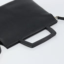 LOEWE Handtasche Leder 2-Wege Schwarz Silber Auth 156814-6