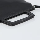 LOEWE Handtasche Leder 2-Wege Schwarz Silber Auth 156814-7