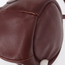 CARTIER Must Line Shoulder Bag Leather Bordeaux Gold Auth 156815-10