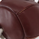 CARTIER Must Line Shoulder Bag Leather Bordeaux Gold Auth 156815-11