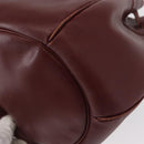 CARTIER Must Line Shoulder Bag Leather Bordeaux Gold Auth 156815-13
