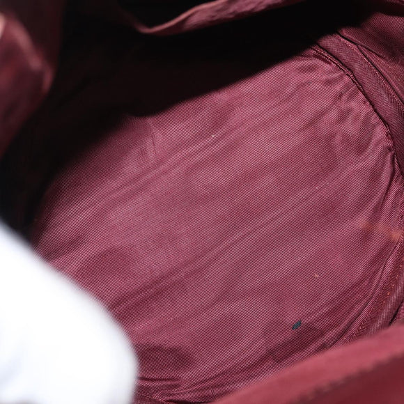 CARTIER Must Line Shoulder Bag Leather Bordeaux Gold Auth 156815