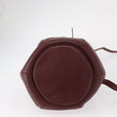 CARTIER Must Line Shoulder Bag Leather Bordeaux Gold Auth 156815-9