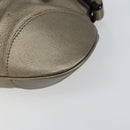 Salvatore Ferragamo Gancini Hand Bag Leather Silver Auth 156816-10