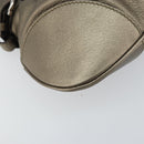 Salvatore Ferragamo Gancini Hand Bag Leather Silver Auth 156816-11