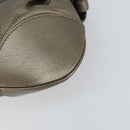 Salvatore Ferragamo Gancini Hand Bag Leather Silver Auth 156816-12