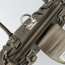 Salvatore Ferragamo Gancini Hand Bag Leather Silver Auth 156816-16