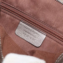 Salvatore Ferragamo Gancini Hand Bag Leather Silver Auth 156816-18