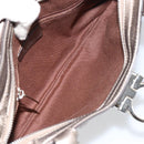 Salvatore Ferragamo Gancini Hand Bag Leather Silver Auth 156816-19