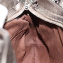 Salvatore Ferragamo Gancini Hand Bag Leather Silver Auth 156816-20